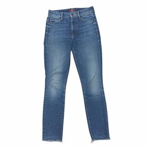 MOTHER High Waisted Looker Ankle Fray in Night Clubbing Skinny Jeans